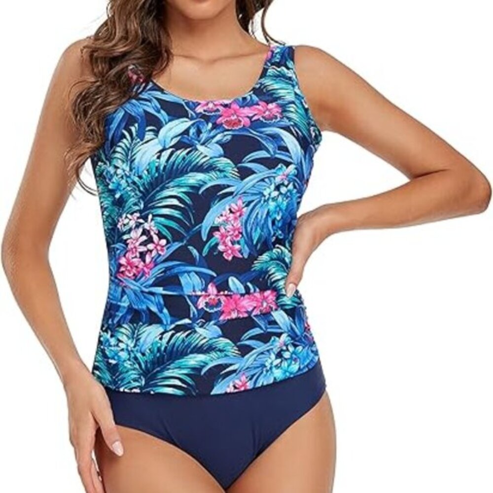 Pocketed Mastectomy Swimsuit Silicone Breast Form Breast Cancer Large NWT #2211